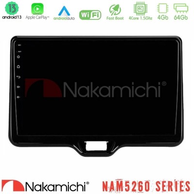 Nakamichi NAM5260 Series 4Core Android13 4+64GB Toyota Yaris Cross RHD 2020-> (Low Version) Navigation Multimedia Tablet 9