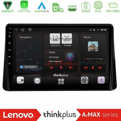 Lenovo Thinkplus A2MAX Series 8Core Android15 4+64GB Mitsubishi Eclipse Cross 2018-2023 Navigation Multimedia Tablet 9