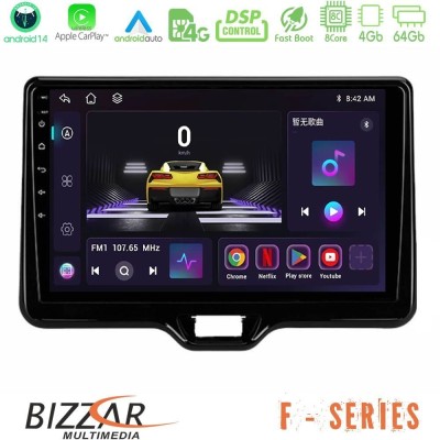 Bizzar F Series 8Core Android14 4+64GB Toyota Yaris Cross RHD 2020-> (Low Version) Navigation Multimedia Tablet 9