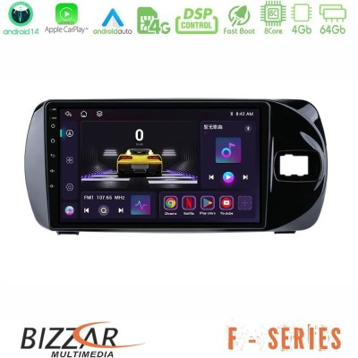 Bizzar F Series 8Core Android14 4+64GB Toyota Yaris (Vitz) 2015-2020 RHD Navigation Multimedia Tablet 9