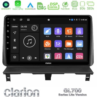 Clarion GL700 Lite Series 8Core Android11 2+32GB Peugeot Partner / Citroën Berlingo 2002-2008 Navigation Multimedia Tablet 9