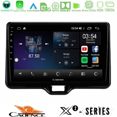 Cadence X2 Series 8Core Android14 6+128GB Toyota Yaris Cross RHD 2020-> (Low Version) Navigation Multimedia Tablet 9