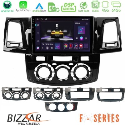 Bizzar F Series 8Core Android14 4+64GB  Toyota Hilux 2007-2016 Navigation Multimedia Tablet 9