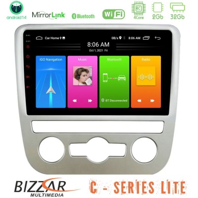 Bizzar C Series Lite 4Core Android14 2+32GB  VW Scirocco 2008 – 2014 Navigation Multimedia Tablet 9