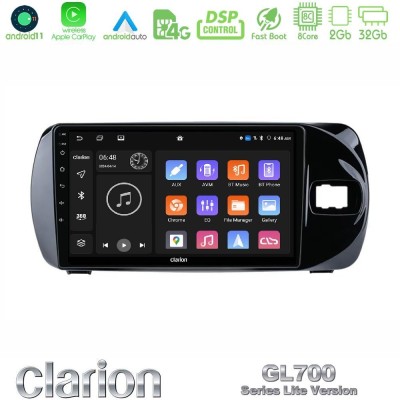 Clarion GL700 Lite Series 8Core Android11 2+32GB Toyota Yaris (Vitz) 2015-2020 RHD Navigation Multimedia Tablet 9