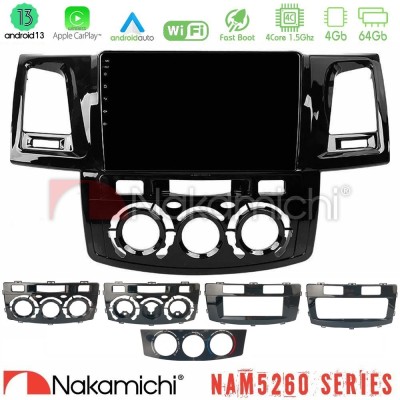 Nakamichi NAM5260 Series 4Core Android13 4+64GB Toyota Hilux 2007-2016 Navigation Multimedia Tablet 9