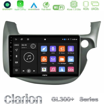 Clarion GL300+ Series 4Core Android11 4+64GB Honda Jazz (Fit) 2009-2013 RHD Navigation Multimedia Tablet 10