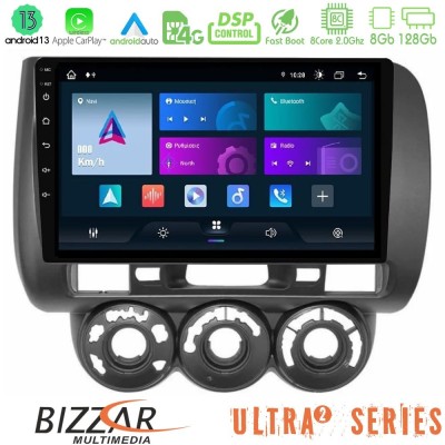 Bizzar Ultra Series Honda Jazz (Fit) 2002-2008 (RHD) Manual A/C 8core Android13 8+128GB Navigation Multimedia Tablet 9