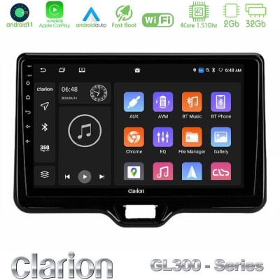 Clarion GL300 Series 4Core Android11 2+32GB Toyota Yaris Cross RHD 2020-> (Low Version) Navigation Multimedia Tablet 9