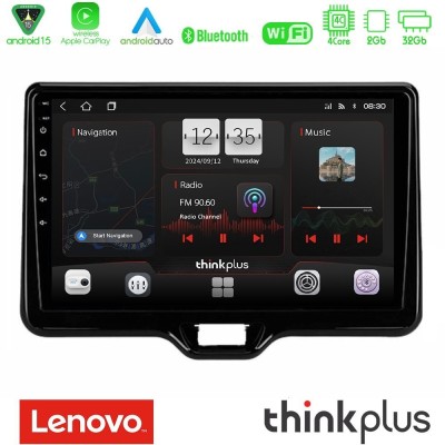 Lenovo Thinkplus Series 4Core Android15 2+32GB Toyota Yaris Cross RHD 2020-> (Low Version) Navigation Multimedia Tablet 9