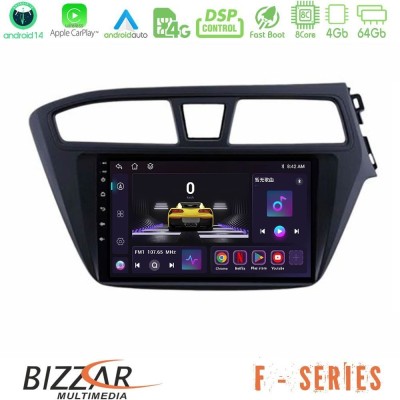 Bizzar F Series 8Core Android14 4+64GB Hyundai i20 2014-2018 RHD Navigation Multimedia Tablet 9