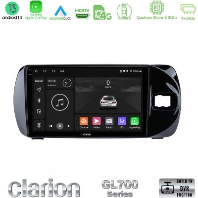 Clarion GL700 Series 8Core Android13 4+64GB Toyota Yaris (Vitz) 2015-2020 RHD Navigation Multimedia Tablet 9