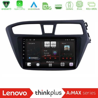 Lenovo Thinkplus A2MAX Series 8Core Android15 4+64GB Hyundai i20 2014-2018 RHD Navigation Multimedia Tablet 9