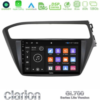 Clarion GL700 Lite Series 8Core Android11 6+128GB Hyundai i20 2018-2020 RHD Navigation Multimedia Tablet 9