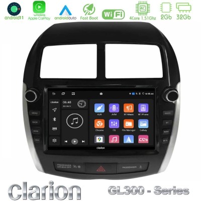 Clarion GL300 Series 4Core Android11 2+32GB Mitsubishi ASX 2013-2018 Navigation Multimedia Tablet 9