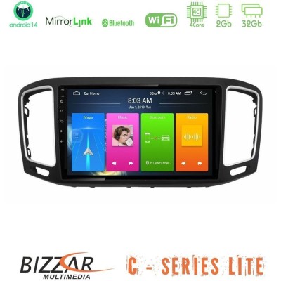 Bizzar C Series Lite 4Core Android14 2+32GB VVW Sharan 2010-2015 Navigation Multimedia Tablet 9