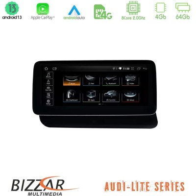 Bizzar Lite Series Audi Q5 (QR) 2008-2017 Android13 8Core (4+64GB) Navigation Multimedia 10.25