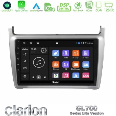 Clarion GL700 Lite Series 8Core Android11 6+128GB Vw Polo 2014-2017 Navigation Multimedia Tablet 9