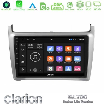 Clarion GL700 Lite Series 8Core Android11 2+32GB Vw Polo 2014-2017 Navigation Multimedia Tablet 9