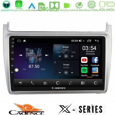 Cadence X Series Vw Polo 2014-2017 8core Android 14 4+64GB Navigation Multimedia Tablet 9