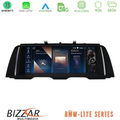 Bizzar Lite Series BMW 5 Series F10/F11 CIC Android13 8Core (4+64GB) Navigation Multimedia 10.25