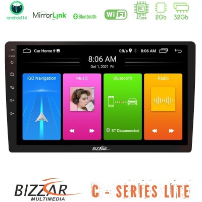 Bizzar C Series Lite 4Core Android14 2+32GB  Alfa Romeo Mito 2008-2014 Navigation Multimedia Tablet 9