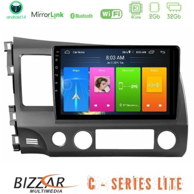 Bizzar C Series Lite 4Core Android14 2+32GB Honda Civic 2006-2011 Navigation Multimedia Tablet 10
