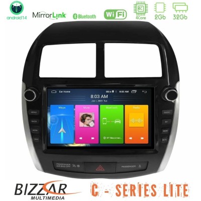 Bizzar C Series Lite 4Core Android14 2+32GB Mitsubishi ASX 2013-2018 Navigation Multimedia Tablet 9