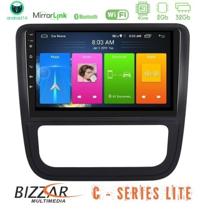 Bizzar C Series Lite 4Core Android14 2+32GB VW Scirocco 2008-2014 Navigation Multimedia Tablet 9