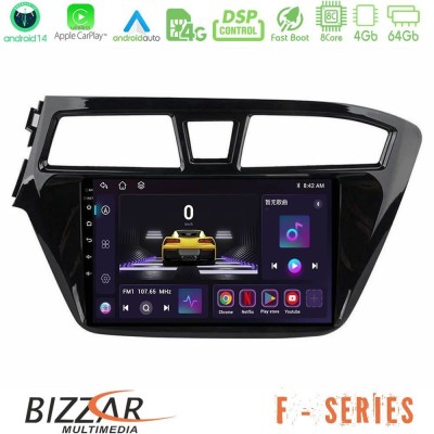 Bizzar F Series 8Core Android14 4+64GB  Hyundai i20 2014-2018 Navigation Multimedia Tablet 9