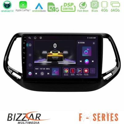 Bizzar F Series 8Core Android14 4+64GB  Jeep Compass 2017> Navigation Multimedia Tablet 10