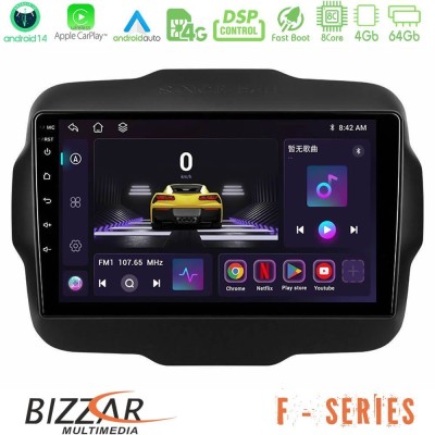 Bizzar F Series 8Core Android14 4+64GB  Jeep Renegade 2015-2019 Navigation Multimedia Tablet 9