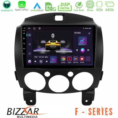 Bizzar F Series 8Core Android14 4+64GB  Mazda 2 2008-2014 Navigation Multimedia Tablet 9