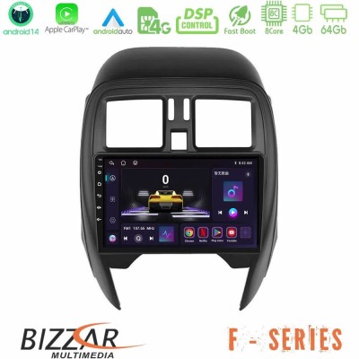 Bizzar F Series 8Core Android14 4+64GB  Nissan Micra 2013-2016 Navigation Multimedia Tablet 9