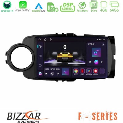 Bizzar F Series 8Core Android14 4+64GB  Toyota Yaris Navigation Multimedia Tablet 9