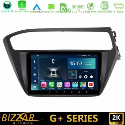 Bizzar G+ Series Hyundai i20 2018-2020 RHD 8core Android14 6+128GB Navigation Multimedia Tablet 9