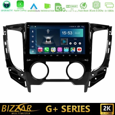 Bizzar G+ Series Mitsubishi L200 2016-> & Fiat Fullback (Manual A/C) 8core Android14 6+128GB Navigation Multimedia Tablet 9