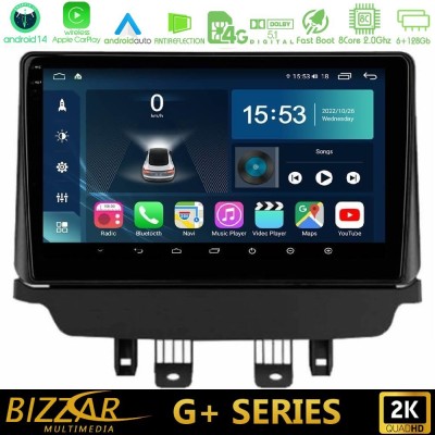 Bizzar G+ Series Mazda 2 2014-2021 8core Android14 6+128GB Navigation Multimedia Tablet 9