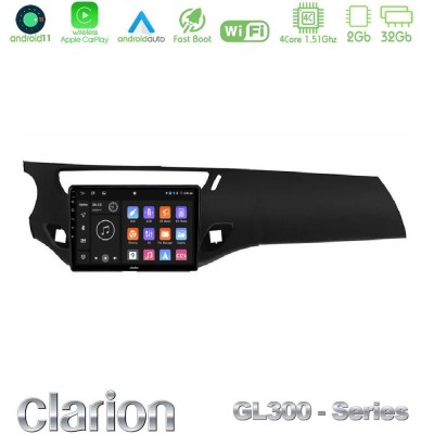 Clarion GL300 Series 4Core Android11 2+32GB Citroen C3/DS3 2009-2016 Navigation Multimedia Tablet 9