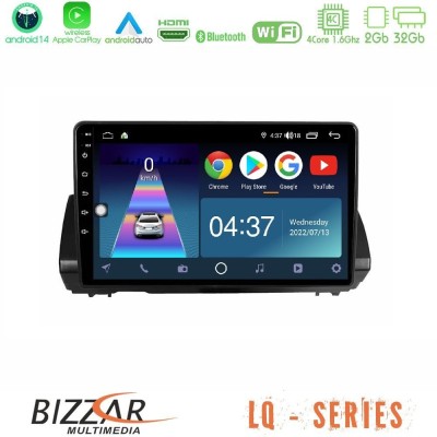 Bizzar LQ Series 4Core Android14 2+32GB Dacia Sandero/Logan/Jogger 2022-> Navigation Multimedia Tablet 9
