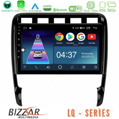 Bizzar LQ Series 4Core Android14 2+32GB Porsche Cayenne 2003-2010 Navigation Multimedia Tablet 9
