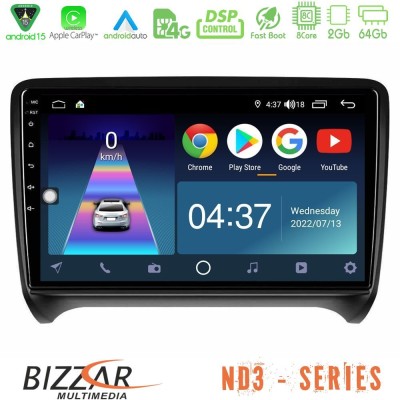Bizzar ND3 Series 8Core Android15 2+64GB  Audi TT B7 Navigation Multimedia Tablet 9