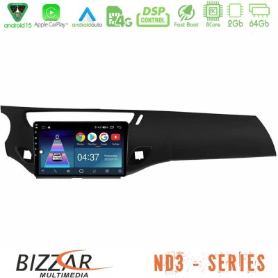 Bizzar ND3 Series 8Core Android15 2+64GB  Citroen C3 2009-2016 Navigation Multimedia Tablet 9