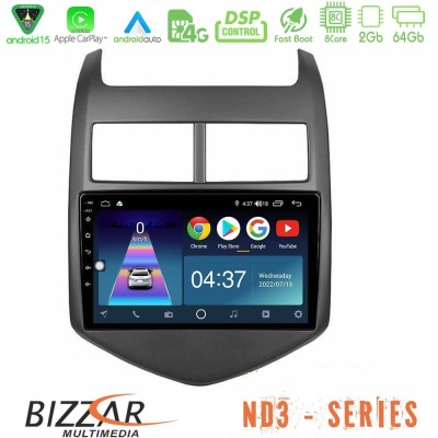 Bizzar ND3 Series 8Core Android15 2+64GB  Chevrolet Aveo 2011-2017 Navigation Multimedia Tablet 9