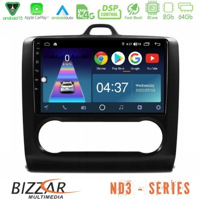 Bizzar ND3 Series 8Core Android15 2+64GB  Ford Focus Auto AC Navigation Multimedia Tablet 9