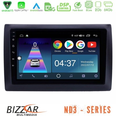 Bizzar ND3 Series 8Core Android15 2+64GB  Fiat Stilo Navigation Multimedia Tablet 9