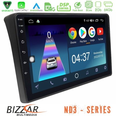 Bizzar ND3 Series 8Core Android15 2+64GB  Fiat Ducato/Citroen Jumper/Peugeot Boxer Navigation Multimedia Tablet 9