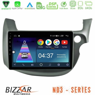Bizzar ND3 Series 8Core Android15 2+64GB Honda Jazz (Fit) 2009-2013 RHD Navigation Multimedia Tablet 10