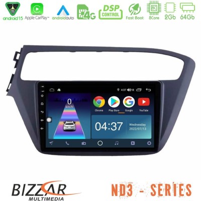 Bizzar ND3 Series 8Core Android15 2+64GB  Hyundai i20 2018-2020 Navigation Multimedia Tablet 9