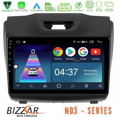 Bizzar ND3 Series 8Core Android15 2+64GB  Isuzu D-MAX 2012-2019 Navigation Multimedia Tablet 9